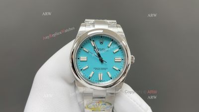Clean Factory Rolex Oyster Perpetual 3230 Blue Face Watch 41mm